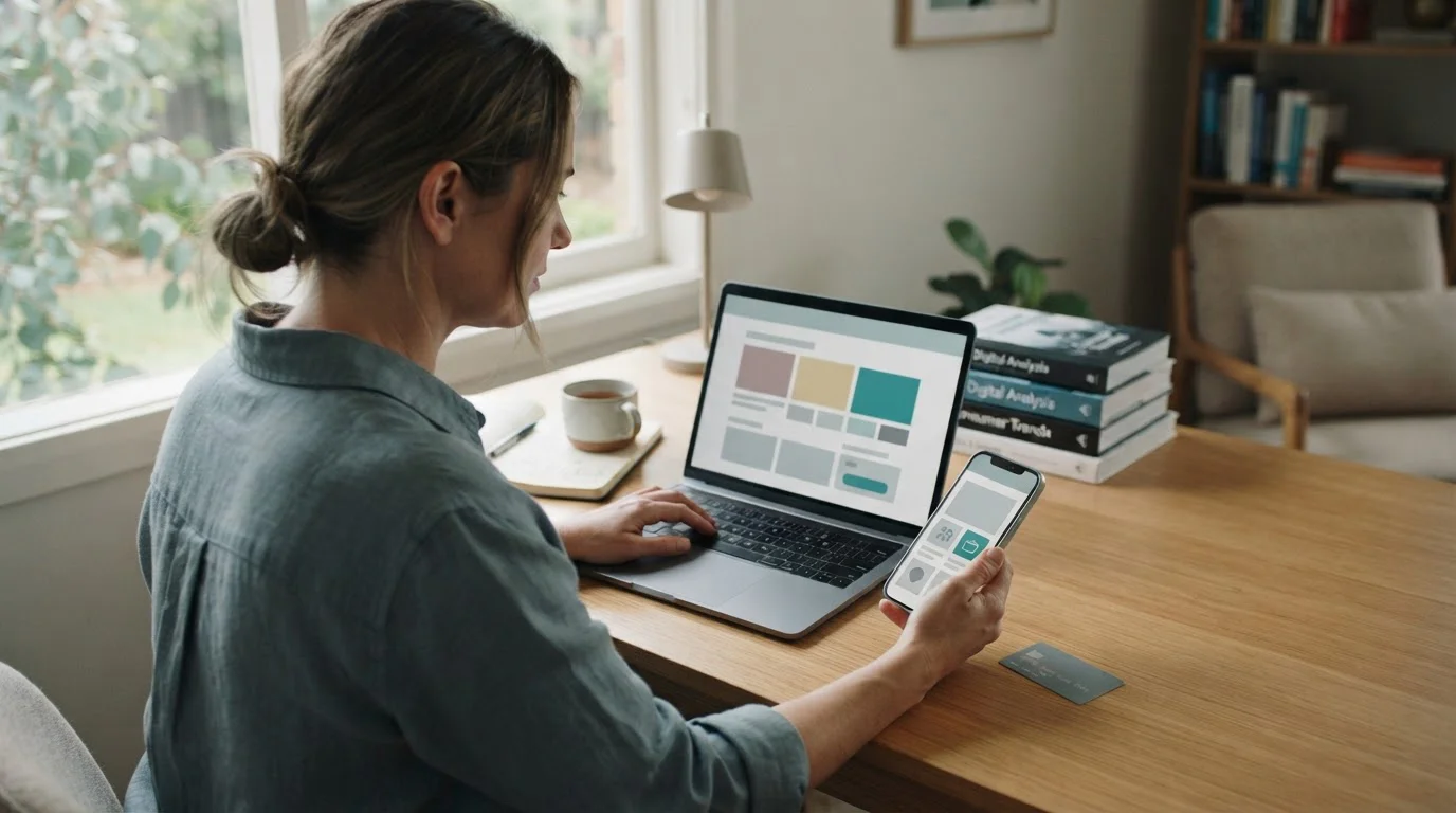 Online casino displayed on a laptop and mobile phone for an Australian audience
