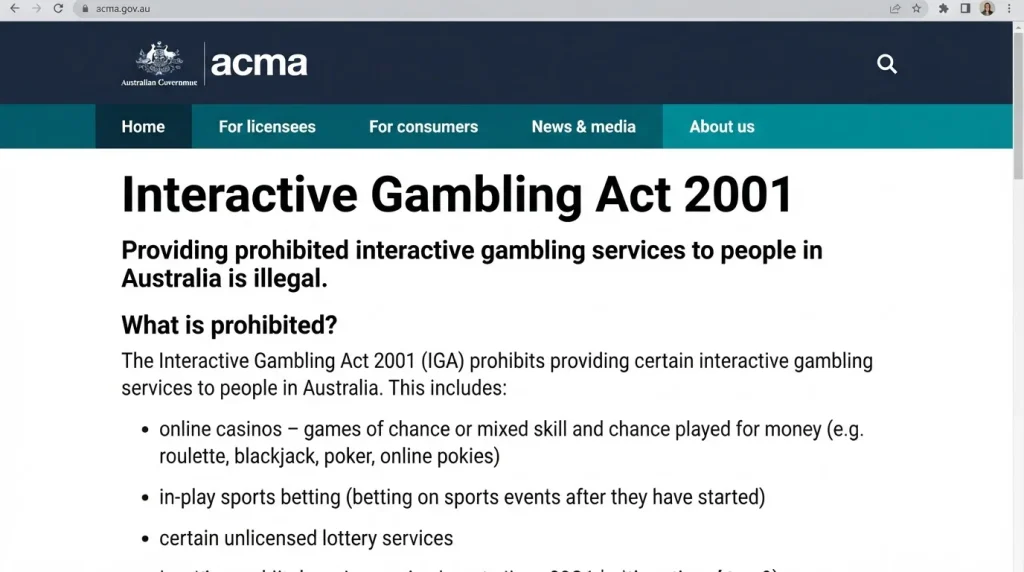 ACMA information explaining Australia